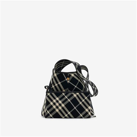 Small Check Shoulder Bag in Black/calico 